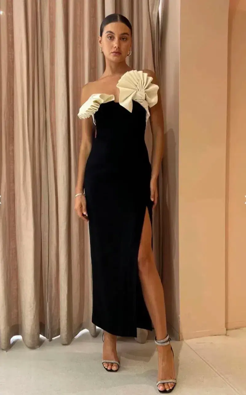 Rachel Gilbert Lavina Midi Dress Black Size 3 / AU 12 - Image 1