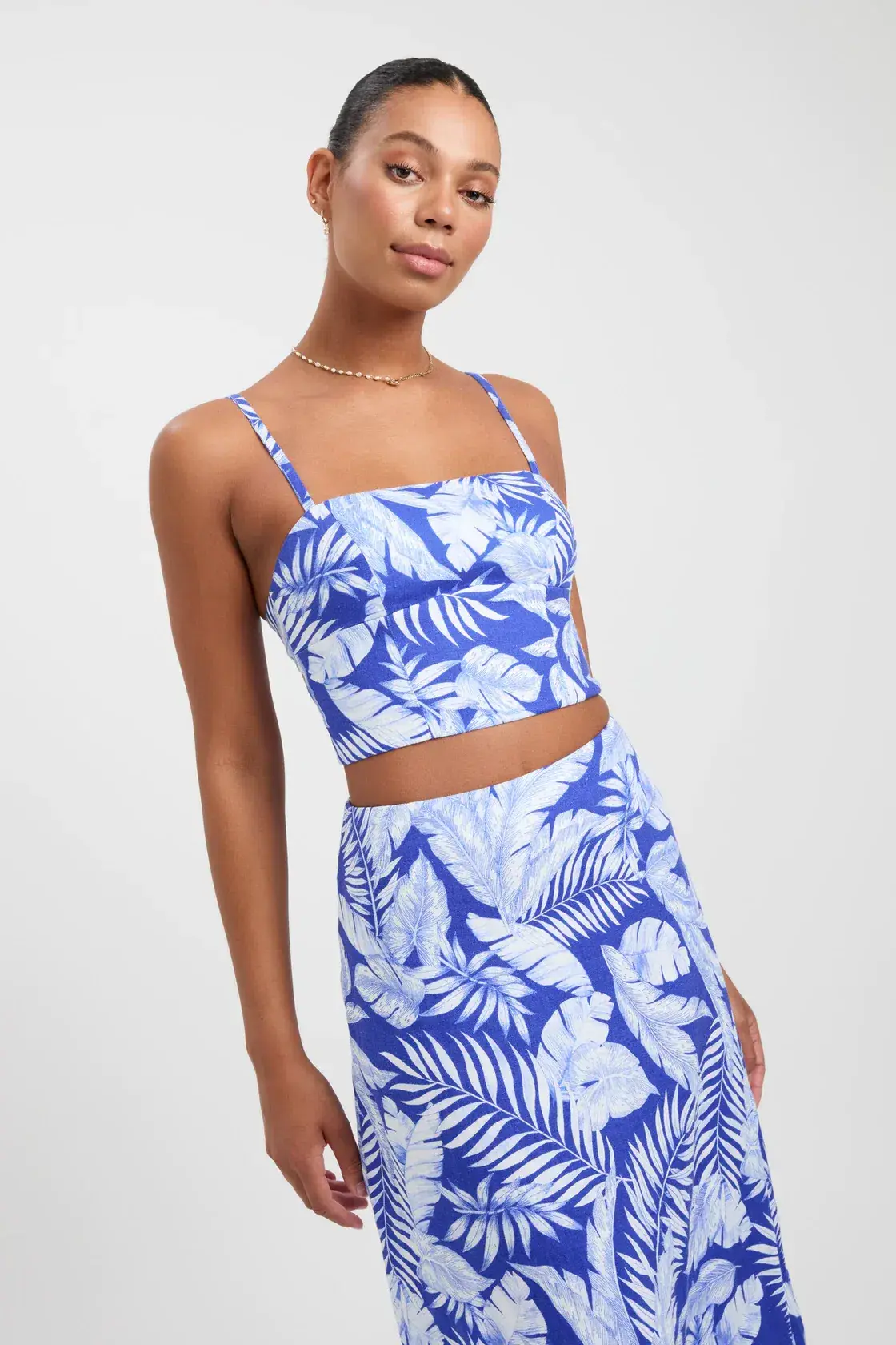 Kookai Justine Crop Top and Maxi Skirt Set Dazzling Blue Size 10 - Image 4