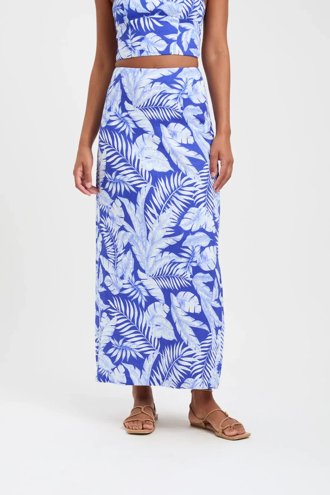 Kookai Justine Crop Top and Maxi Skirt Set Dazzling Blue Size 10 - Image 3