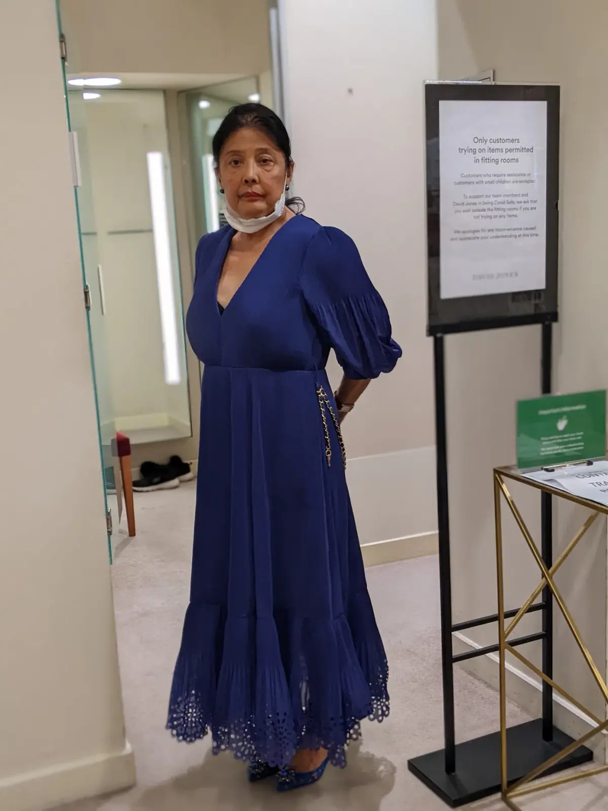 Zimmermann Pleated Midi Dress in Lapis Size 3 / AU 14 - Image 2