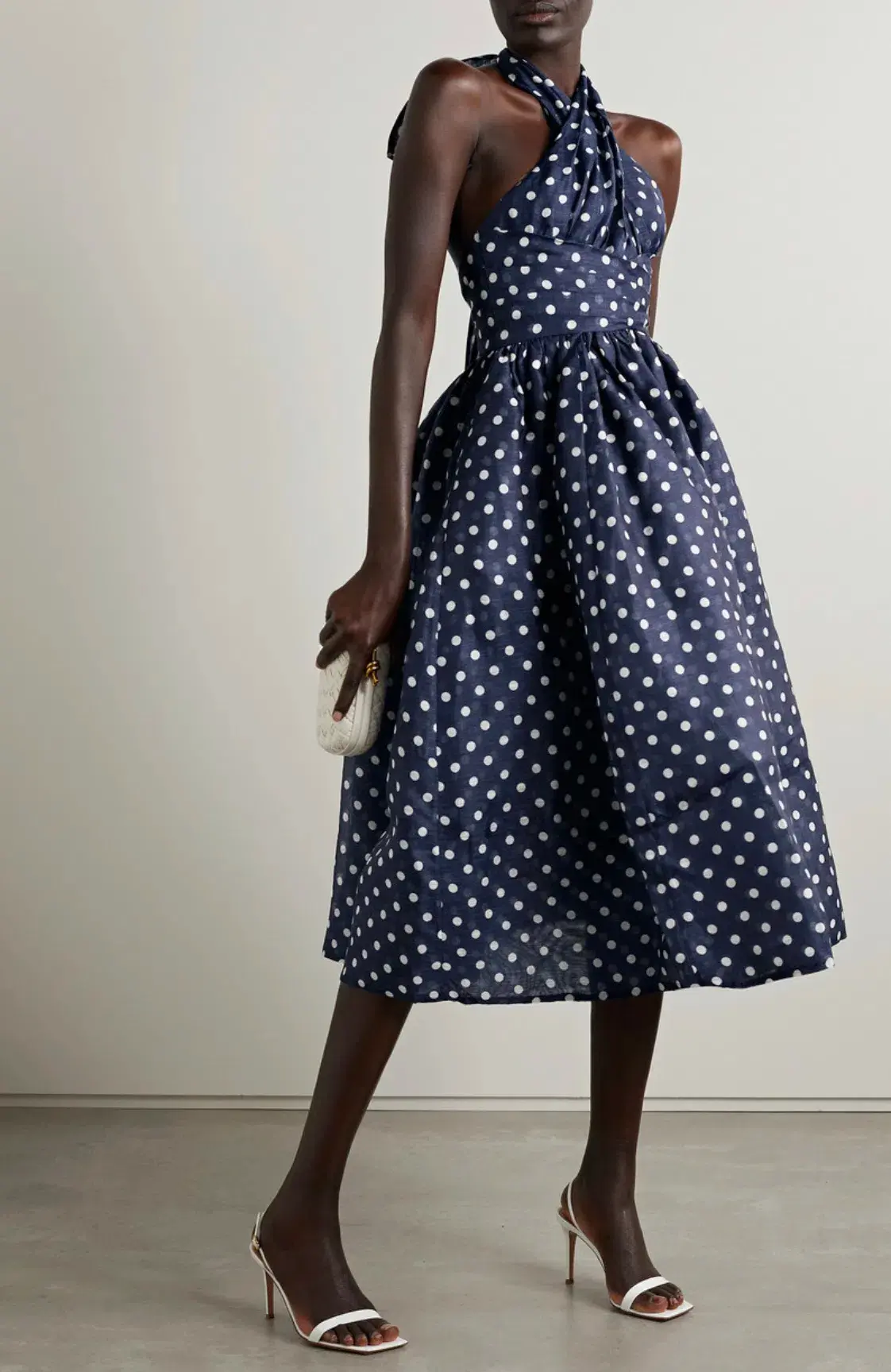 Zimmermann High Tide Halterneck Polka Dot Midi Dress Print Size 4 / Au 16 - Image 5
