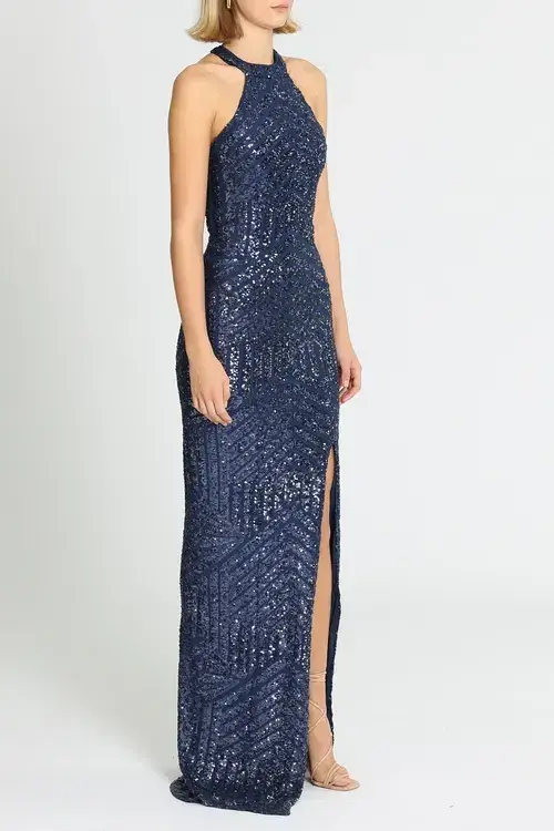Langhem Julia Evening Gown Blue Size 12 - Image 1