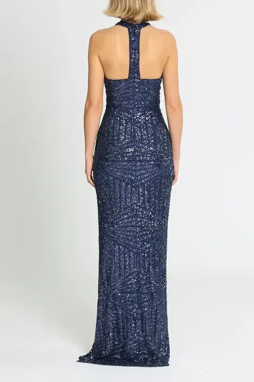 Langhem Julia Evening Gown Blue Size 12 - Image 3