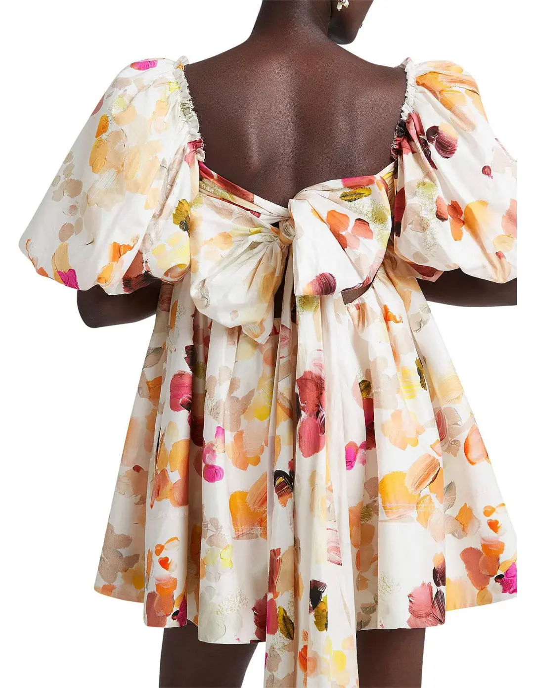 Aje Dassia Puff Sleeve Mini Dress Floral Size 10 for rent on The Volte - main image