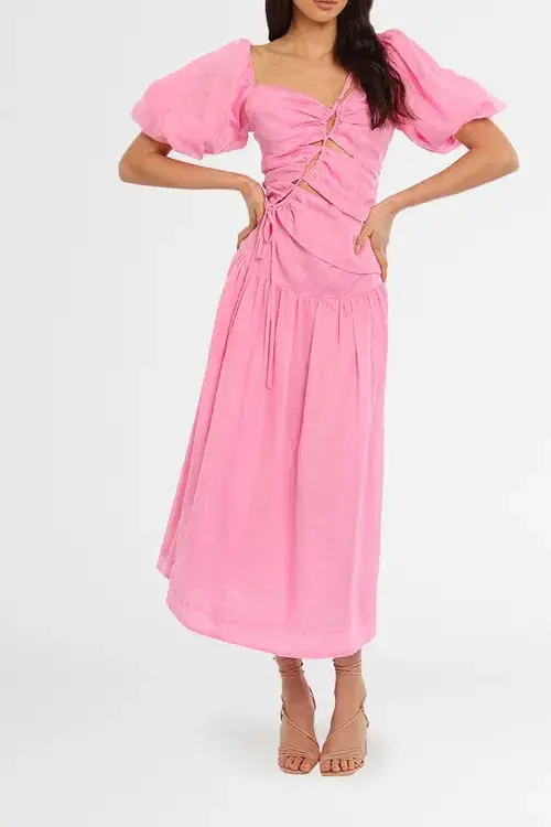 Nicholas Wren Midi Dress Pink Size 10 - Image 2