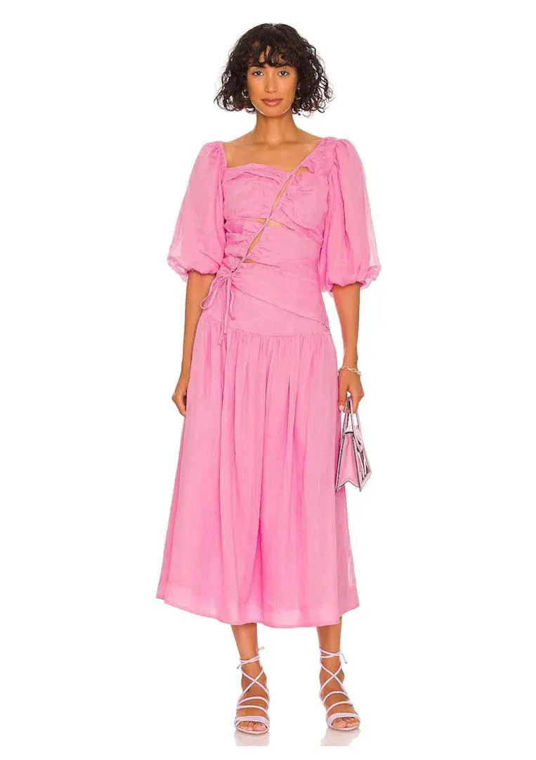 Nicholas Wren Midi Dress Orchid Pink Size AU 12 for rent on The Volte - main image