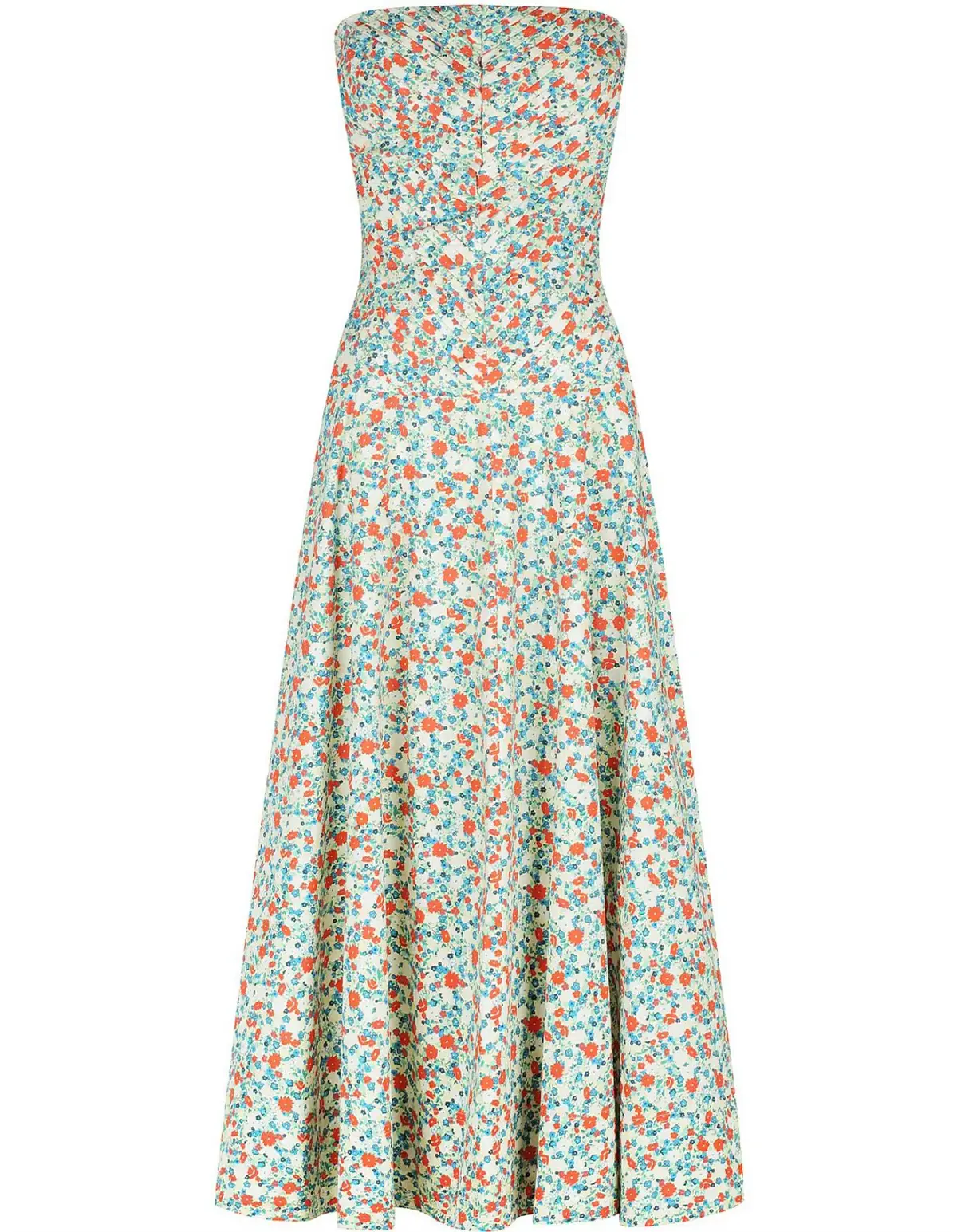 Shona Joy Ulani Strapless Pleated Midi Dress Floral Size 8 - Image 5