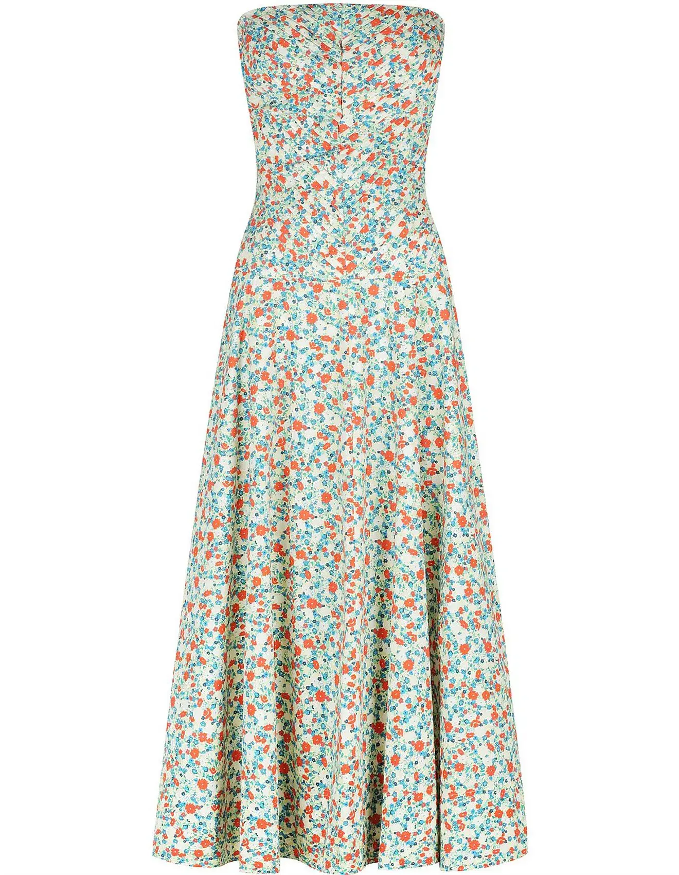 Shona Joy Ulani Strapless Pleated Midi Dress Floral Size 8 - Image 5