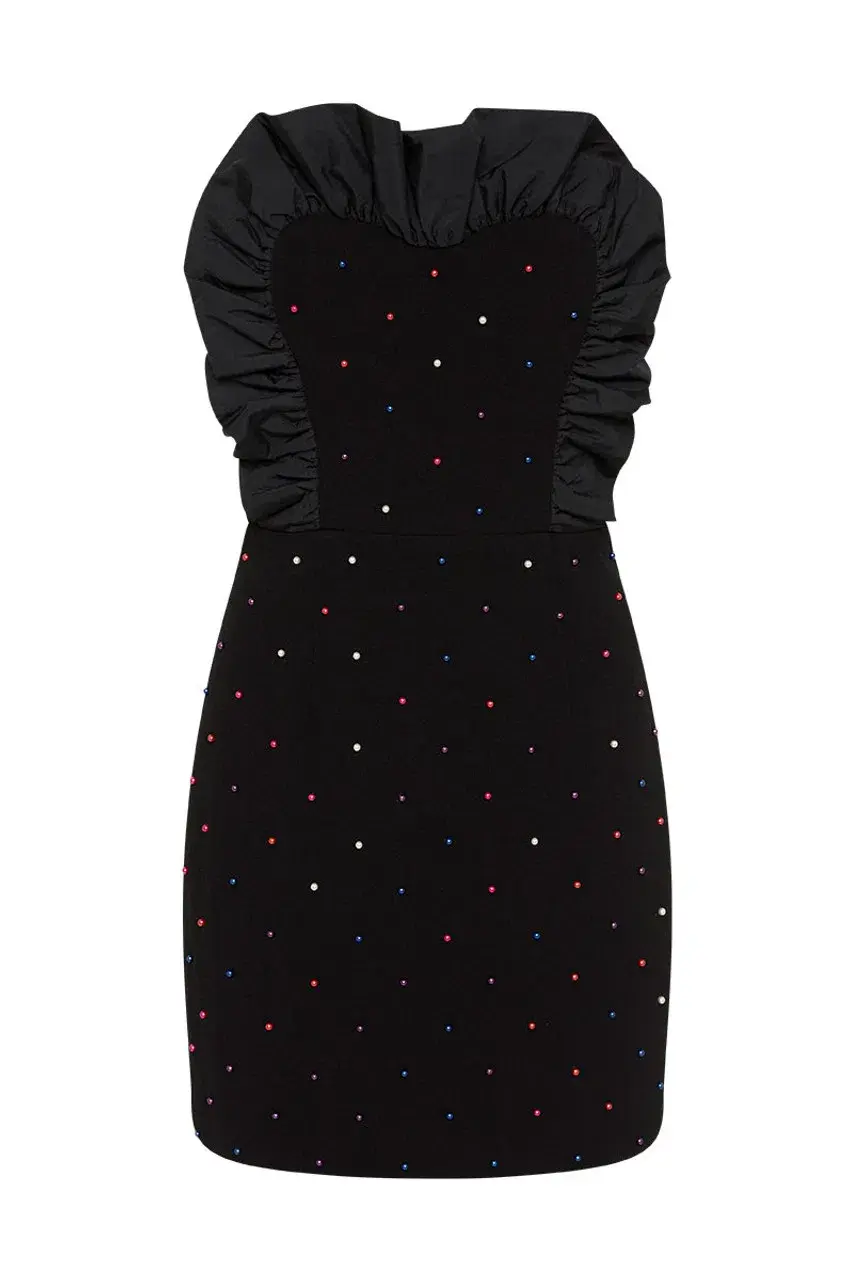 Rebecca Vallance Pollock Strapless Mini Dress Black Size 10 - Image 5