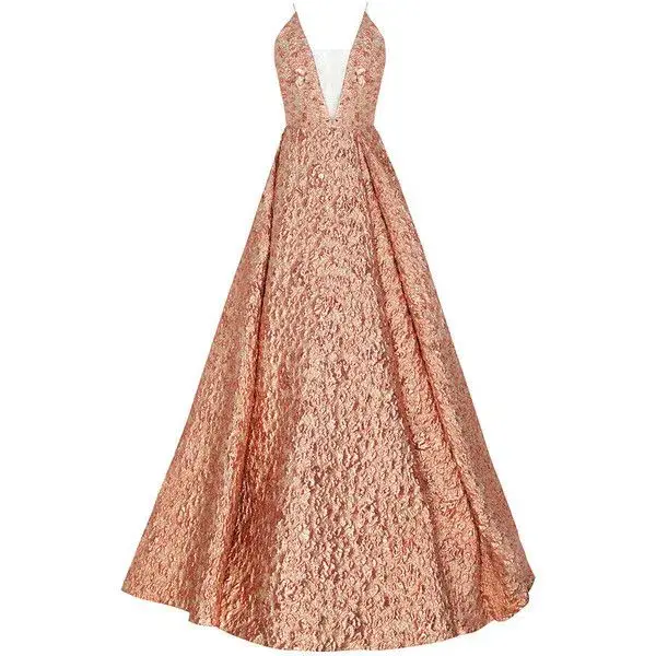 Alex Perry Amelia Ball Gown Peach Metallic Size 6 for rent on The Volte - main image