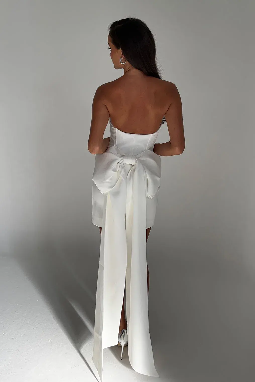 Meshki Meredith Strapless Bow Mini Dress White Size 16 - Image 3