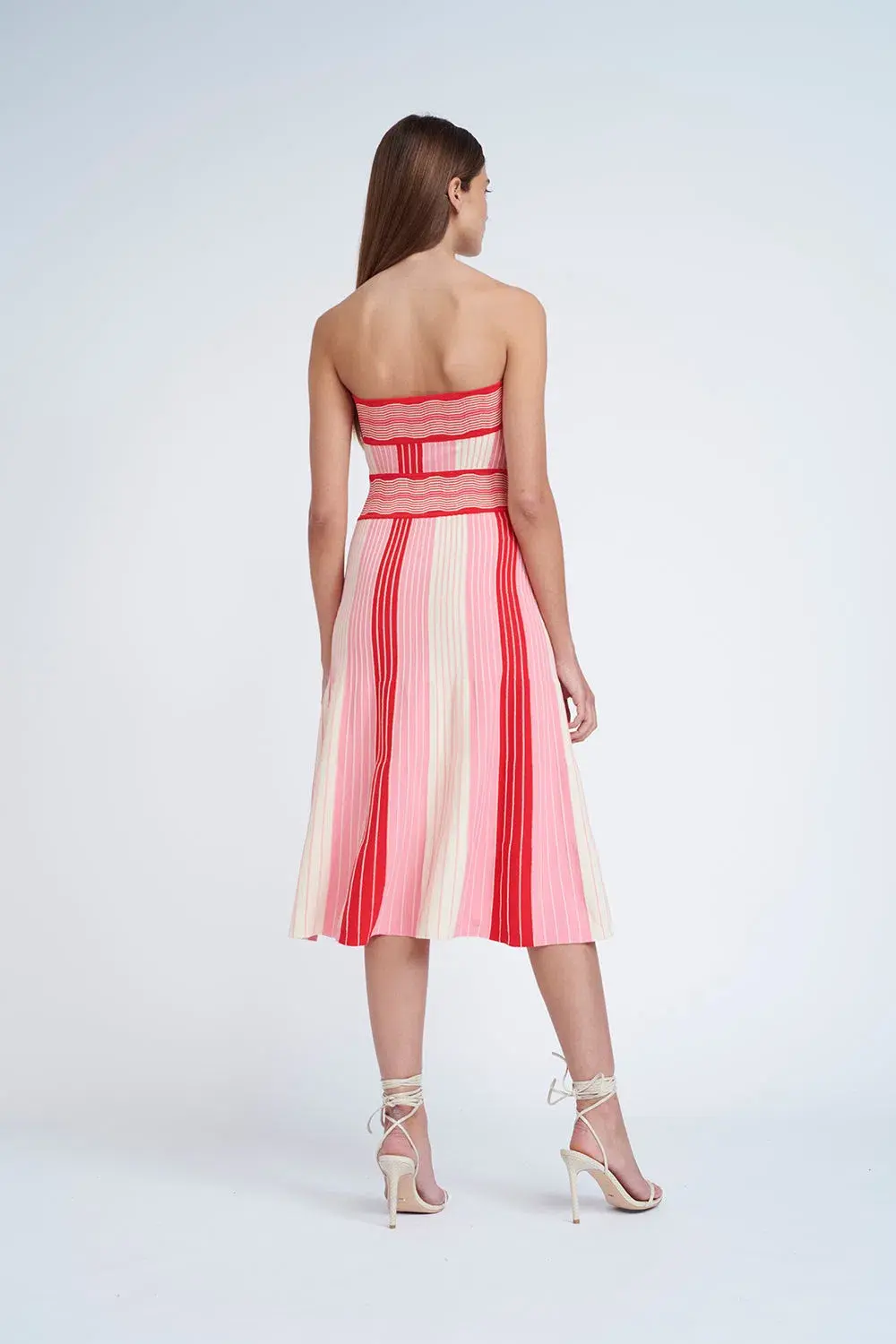 By Johnny Pipe Stripe Knit Dress Pink Multi Size 10  - Image 2