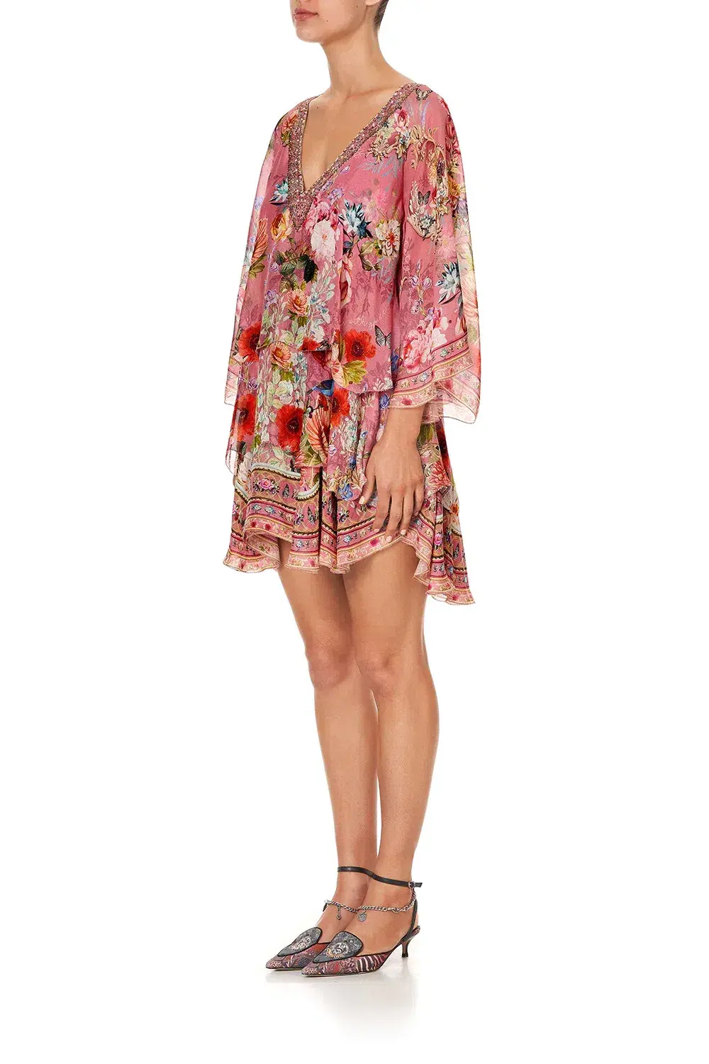 Camilla Layered Frill Short Dress Floral Size XXS/ Au 4 - Image 2
