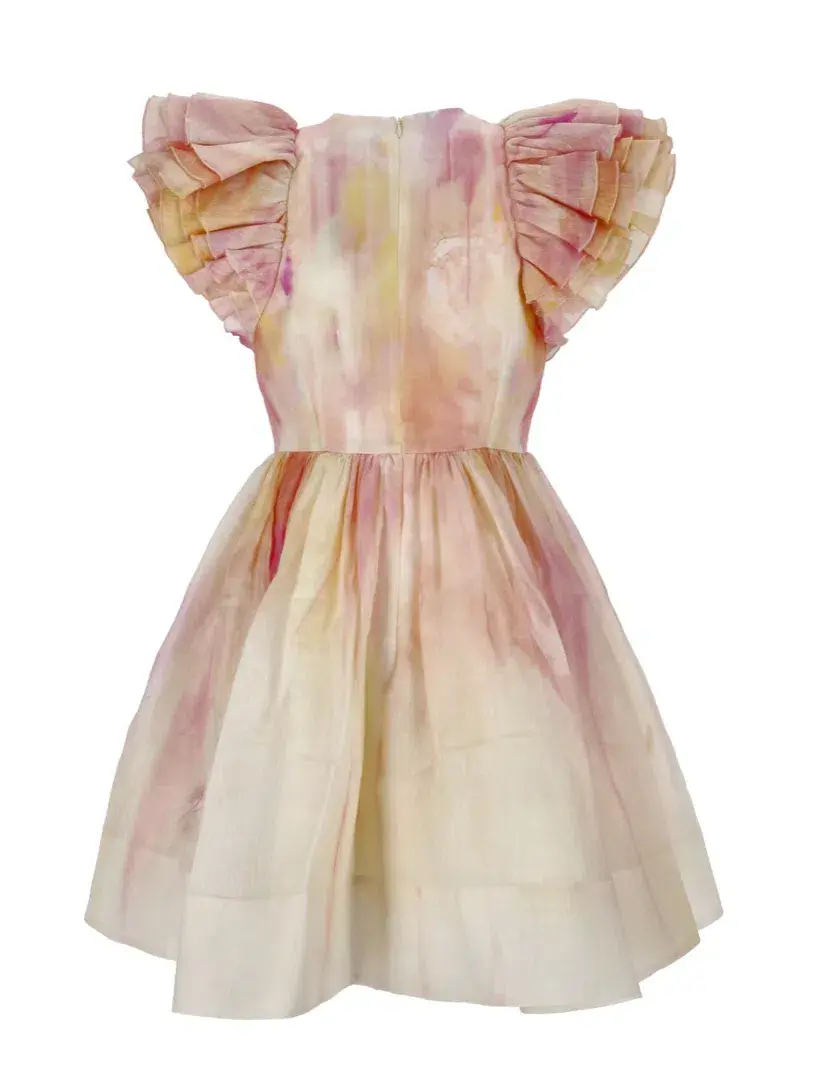  Zimmermann Prima Ruffle Mini Dress Abstract Multi Size 0 / Au 8  - Image 4