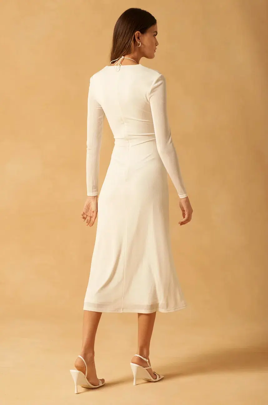 MISHA Kerry Slinky Jersey Midi Dress White Size 10/M - Image 2