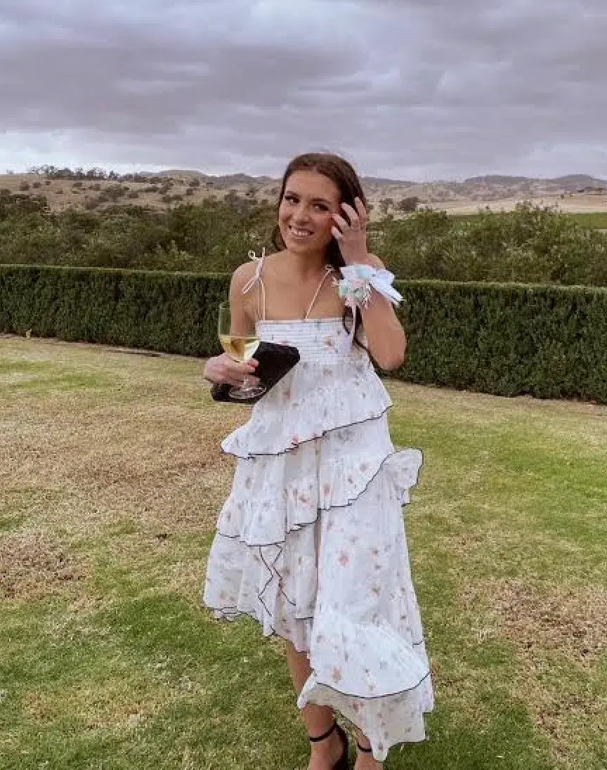 Aje Armeria High-Low Midi Dress Floral Size AU 10 - Image 4