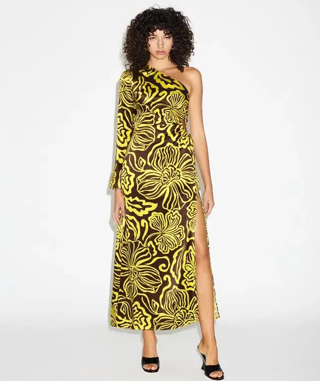 Lover Solana Silk One Shoulder Cut Outs Midi Dress Size AU 12  - Image 1