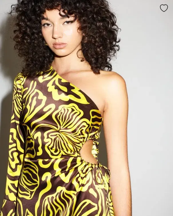 Lover Solana Silk One Shoulder Cut Outs Midi Dress Size AU 12  - Image 4