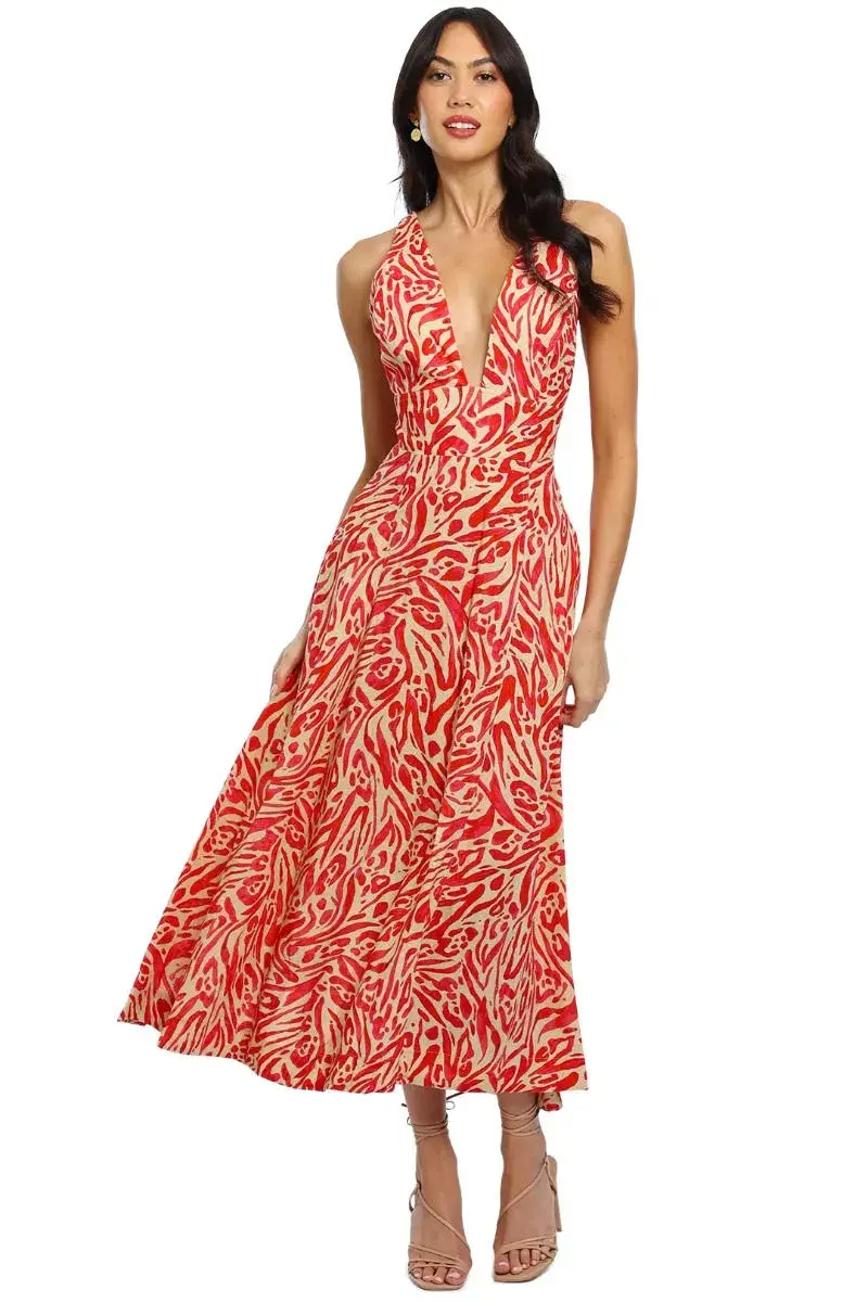 Nicholas Haisley Dress Print Red Size AU 8 - Image 1