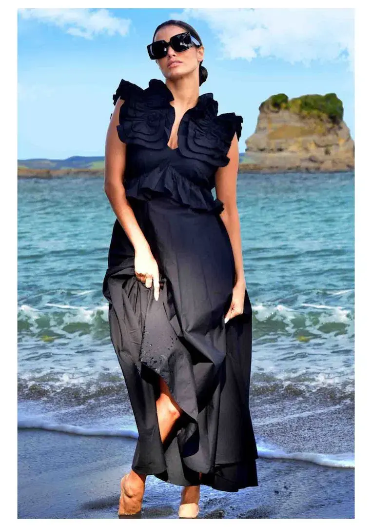 Trelise Cooper Got the Frills for You Dress Black Size L / AU 14 - Image 1