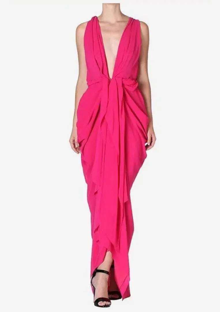 Carla Zampatti Forget Me Knot Dress Pink Size 12 - Image 1