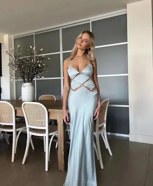 Bec & Bridge Diamond Days Strap Maxi Dress Cloud Blue Size 8 / S - Image 2