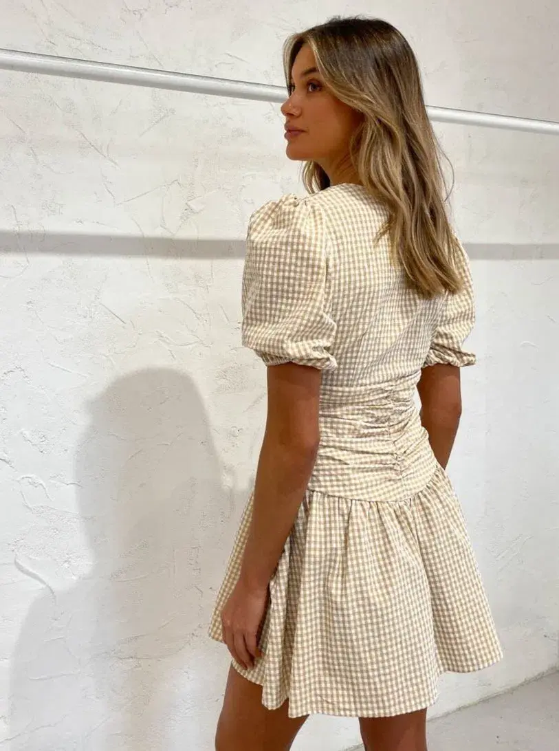 By Nicola Limoncello Mini Dress Cream Size 12 for rent on The Volte - main image