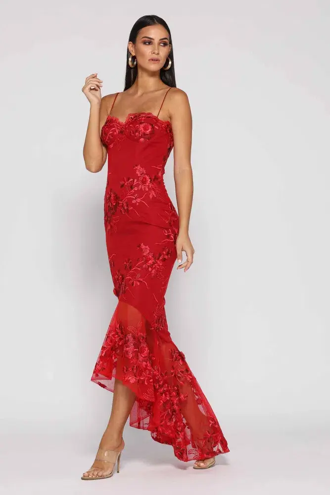 Elle Zeitoune Renee Dress Red Size 10 - Image 2