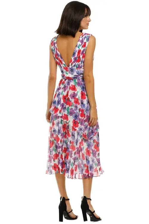 Talulah Sugar and Spice Midi Dress Sugar Bloom Multi Floral Size 12 for rent on The Volte - main image