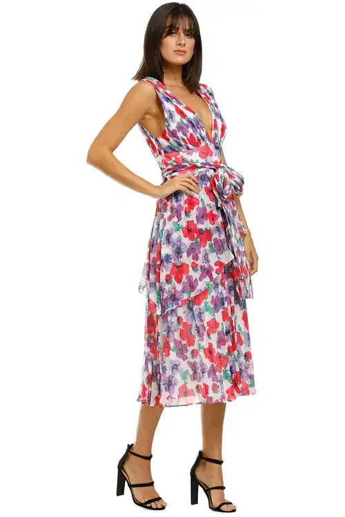 Talulah Sugar and Spice Midi Dress Sugar Bloom Multi Floral Size 12 for rent on The Volte - main image