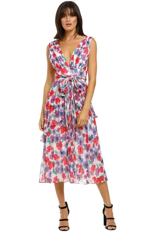 Talulah Sugar and Spice Midi Dress Sugar Bloom Multi Floral Size 12 for rent on The Volte - main image