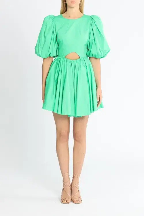 Aje Colette Cut Out Mini Dress Green Size AU 6 - Image 1