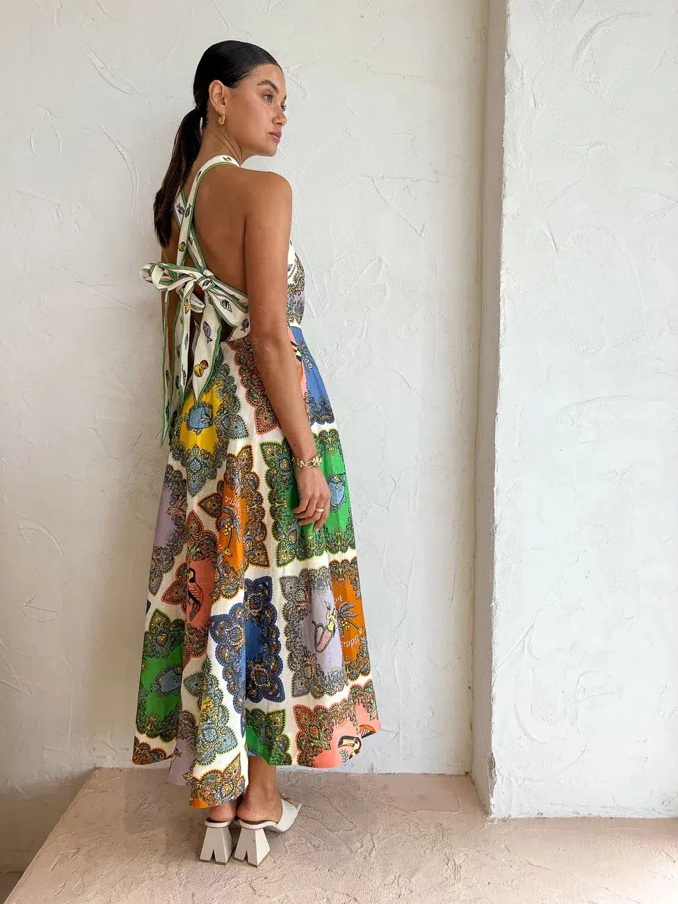 Alemais Trippy Troppo Halter Midi Dress Multi Size 12 - Image 4