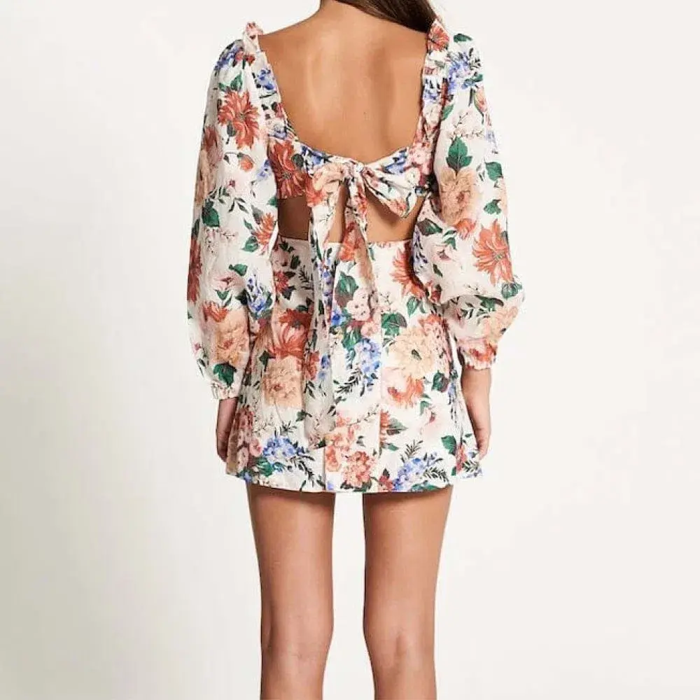 Sofia The Label Goldie Cut Out Mini Dress Floral Size S / AU 8 for rent on The Volte - main image