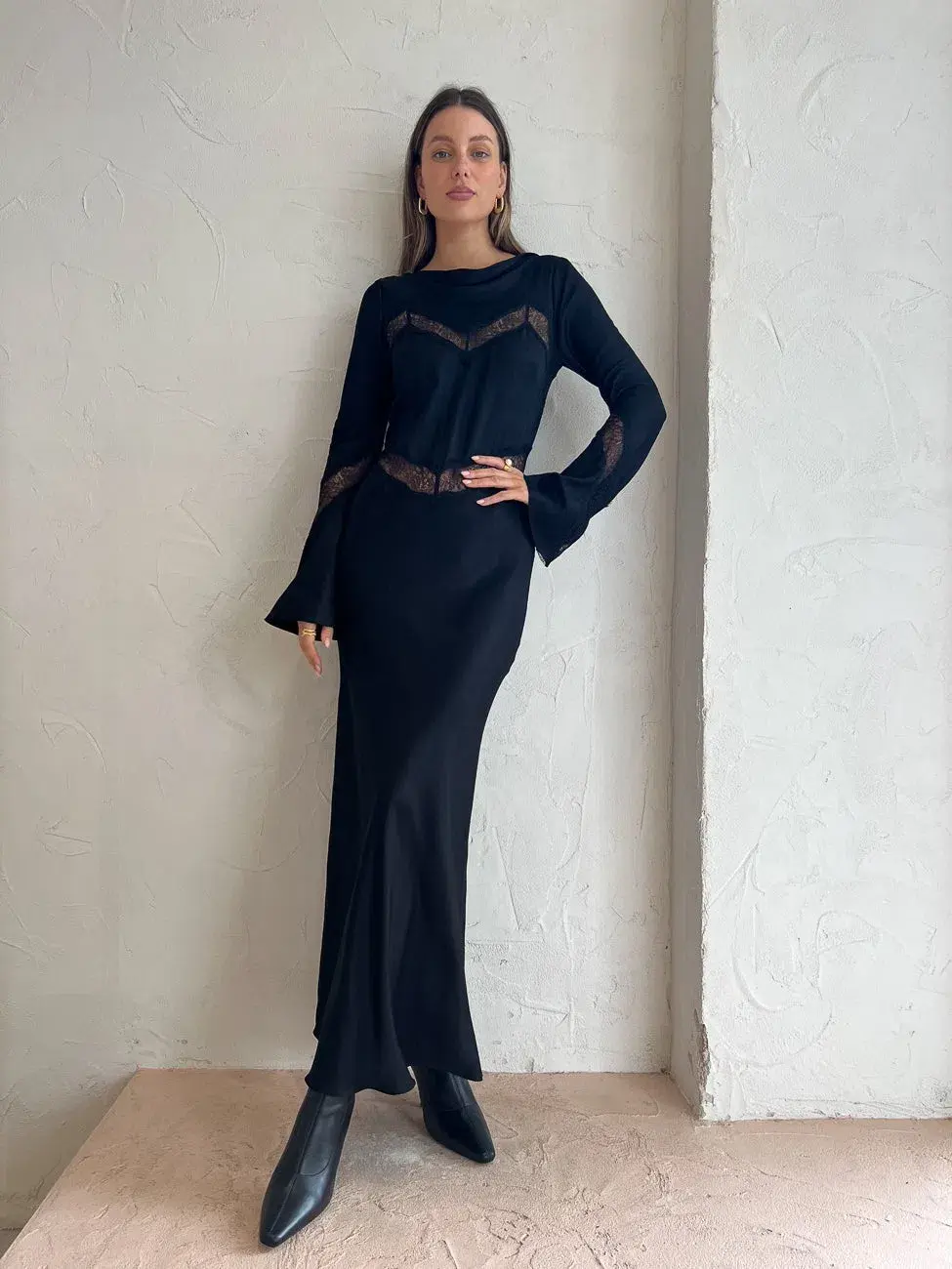 Bec & Bridge Spencer Lace Long Sleeve Maxi Dress in Black Size 6 / XS - Image 6