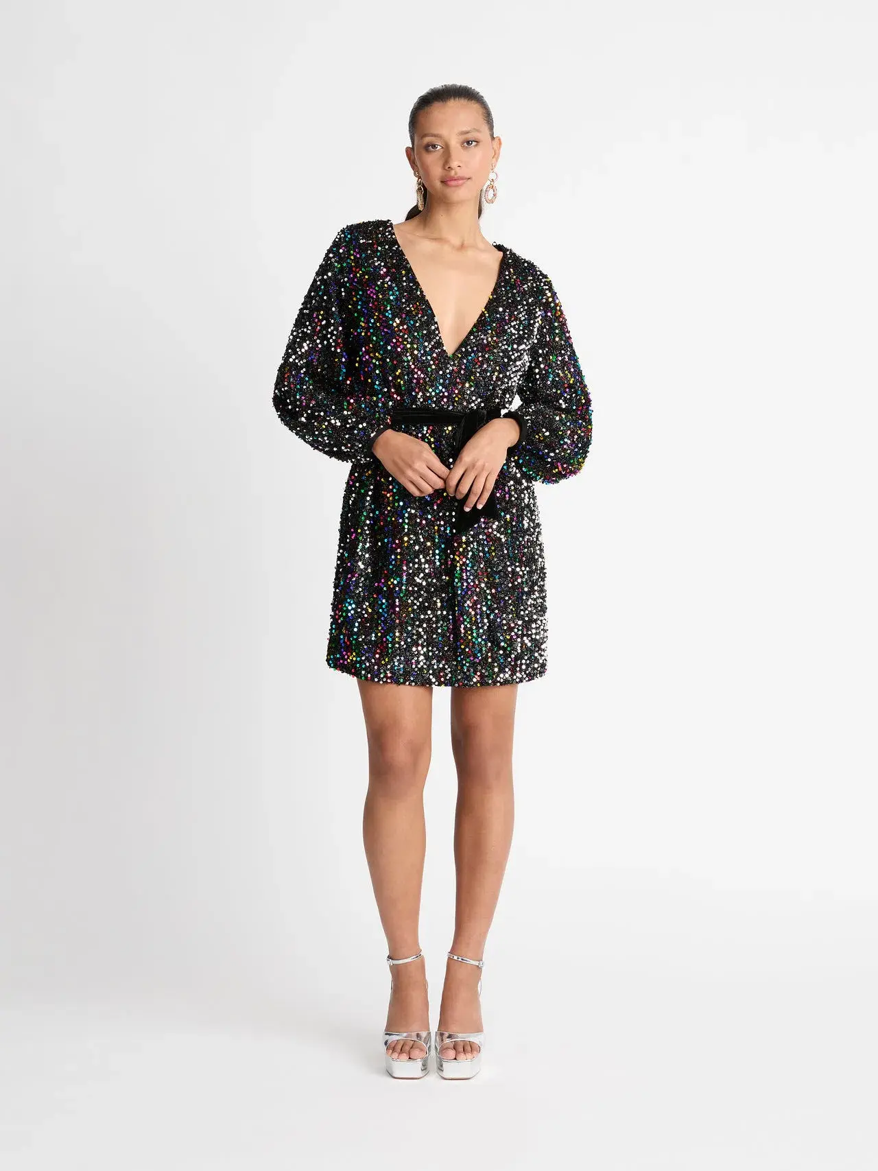 Sheike Xanadu Mini Dress Black Multi Size 14 - Image 2