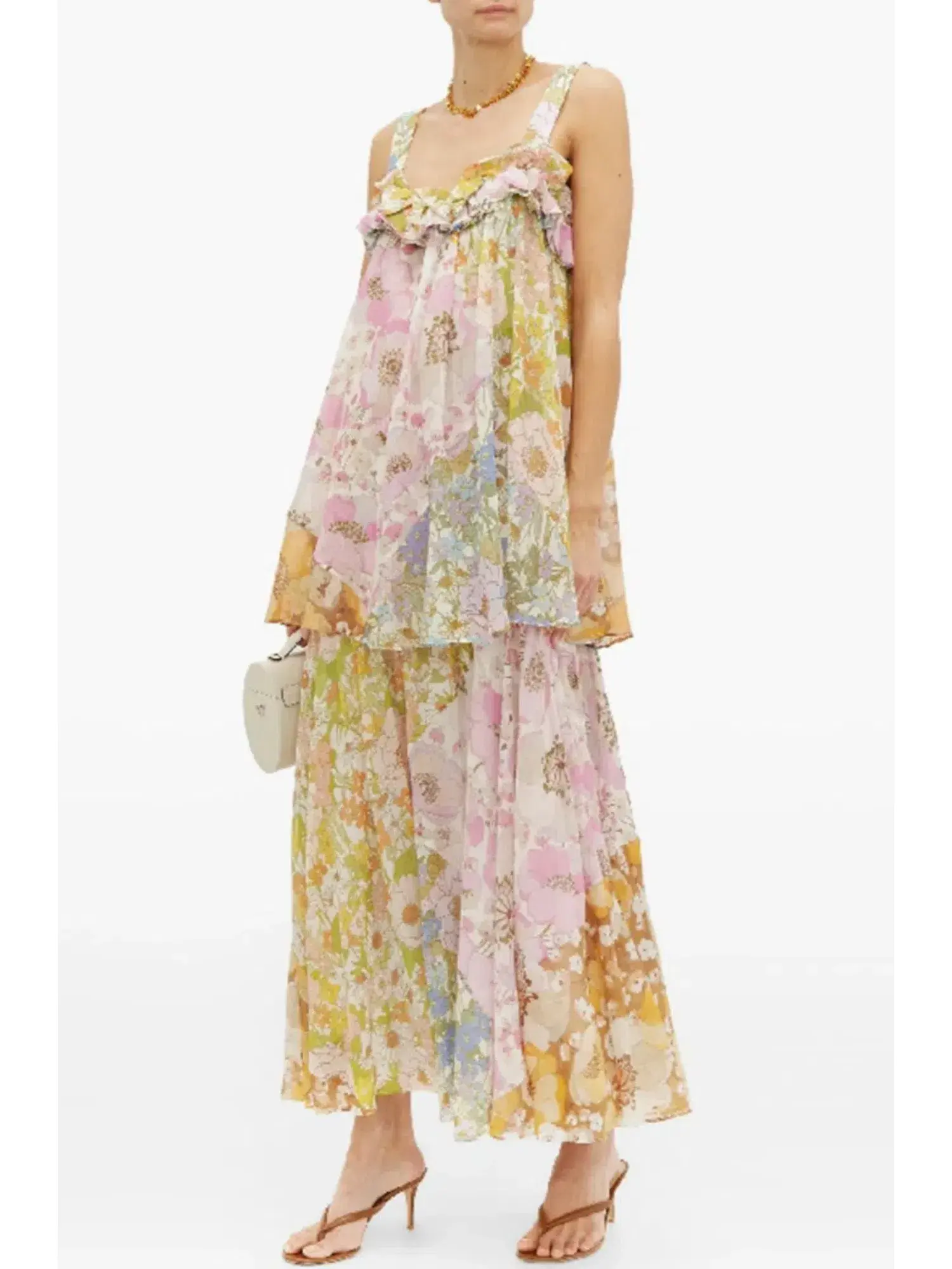 Zimmermann Super Eight Tiered Floral Maxi Dress Multi Size 0 / AU 8 - Image 1