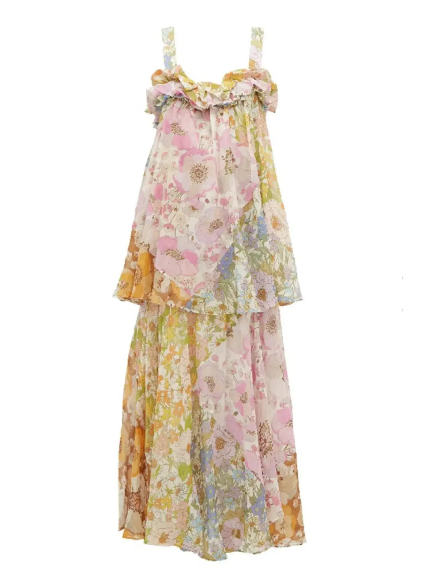 Zimmermann Super Eight Tiered Floral Maxi Dress Multi Size 0 / AU 8 - Image 5