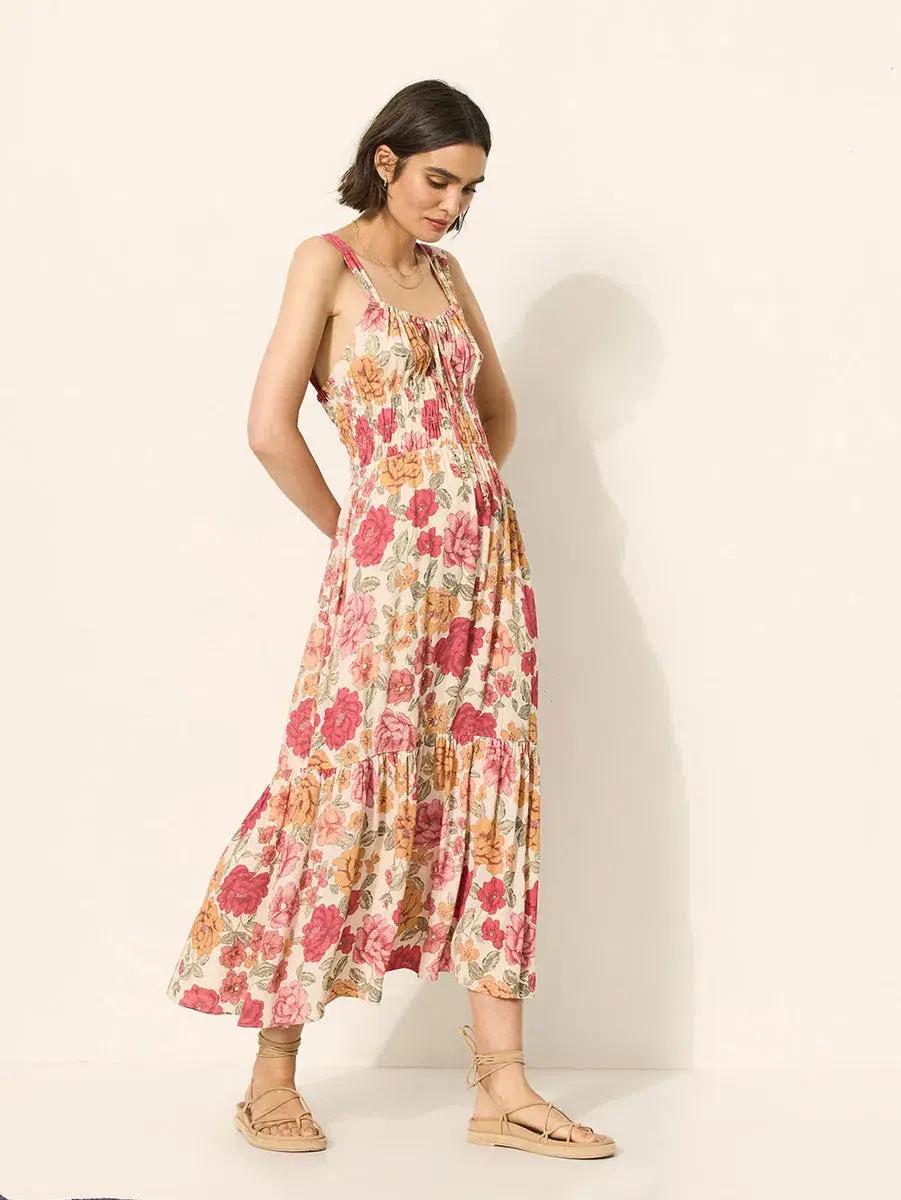 Kivari Maria Strappy Midi Dress Camela Floral Print Size 12 - Image 2