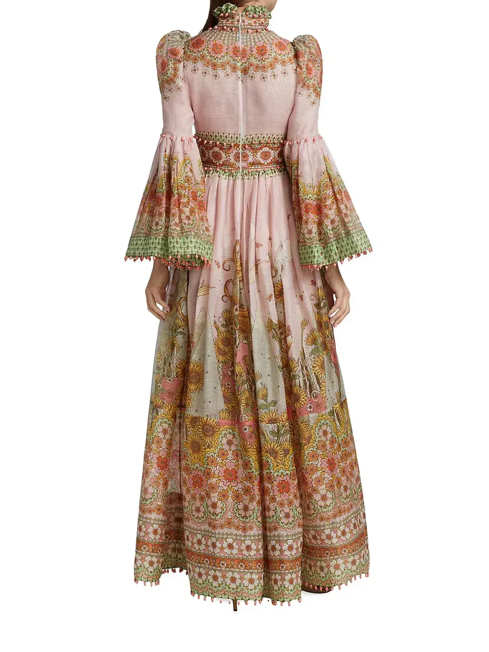 Zimmermann Kaleidoscope Bell Sleeve Dress Leo Zodiac Floral Print Size 1 / AU 10 - Image 2