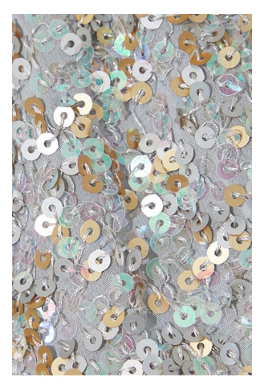 Anna Sui Asymmetric Sequin Embellished Chiffon Mini Dress Size 12 - Image 4