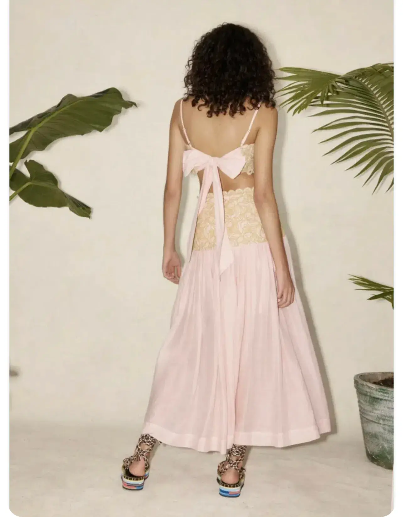 Alemais Anthea Tie Back Crop And Broderie Skirt Set Pink Size AU 14  - Image 14