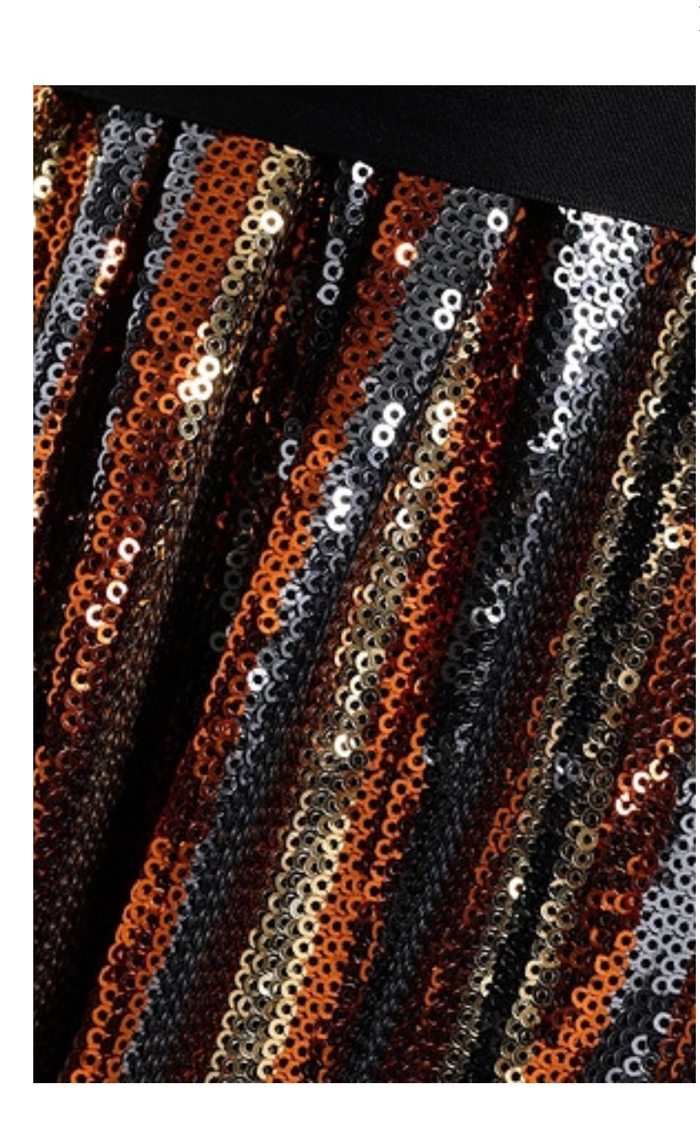 Robert Rodriguez Wrap Effect Striped Sequined Chiffon Dress Size 10 - Image 4