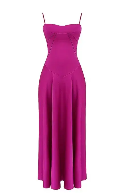 House Of CB Anabella Lace Up Maxi Dress Fuchsia Size AU 8 - Image 3