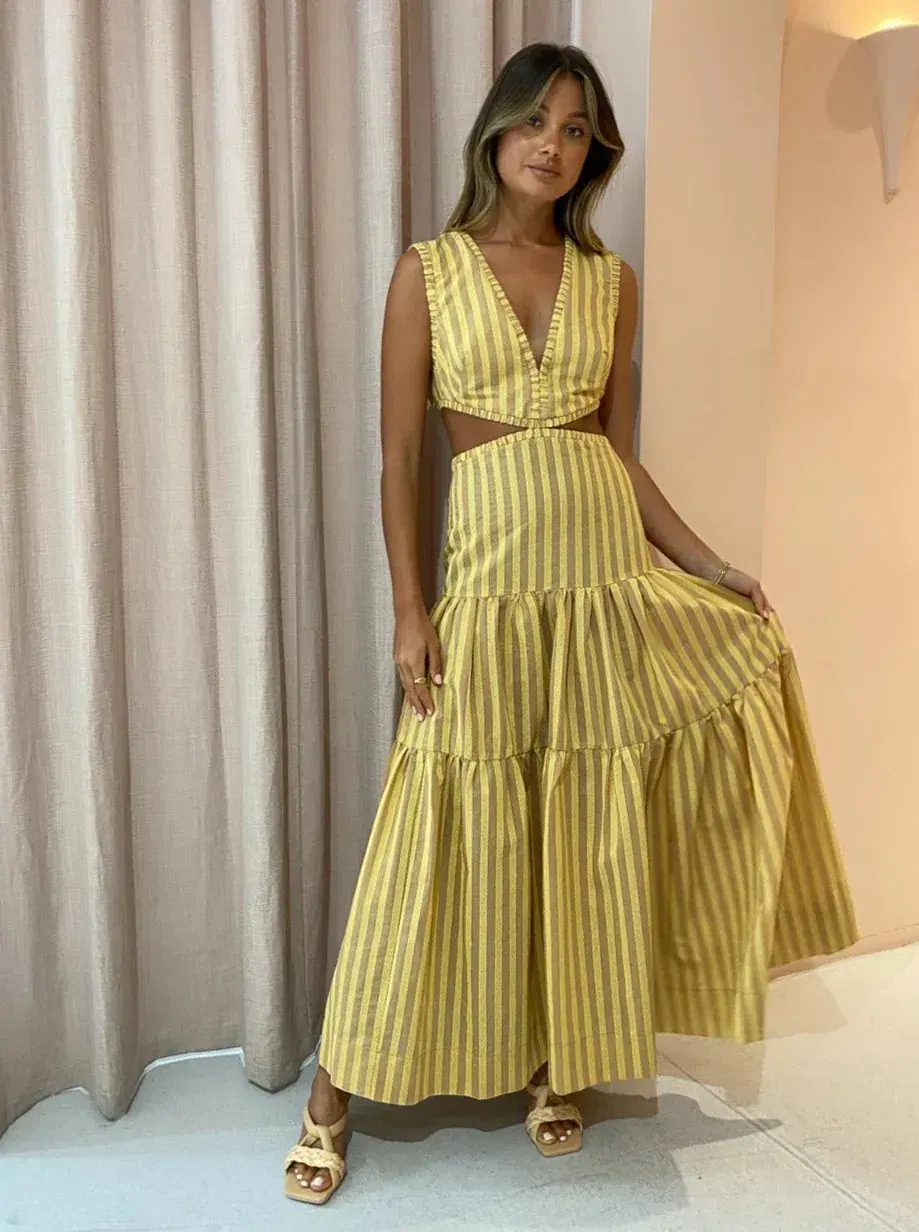 Bec & Bridge Liliana Maxi Dress Stripe Size 12 - Image 1