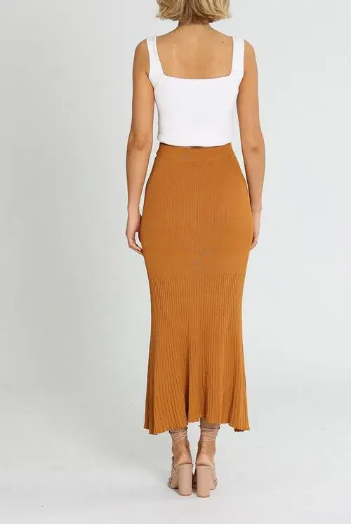 Alice McCall Michelle Knit Skirt Tan Brown Size AU 8 - Image 4