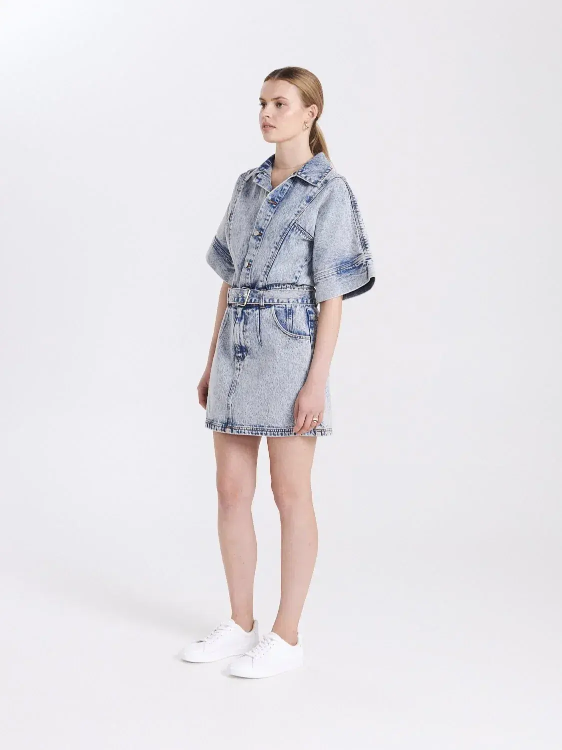 Ena Pelly 90's Wash Denim Dress Blue Size AU 12 - Image 1