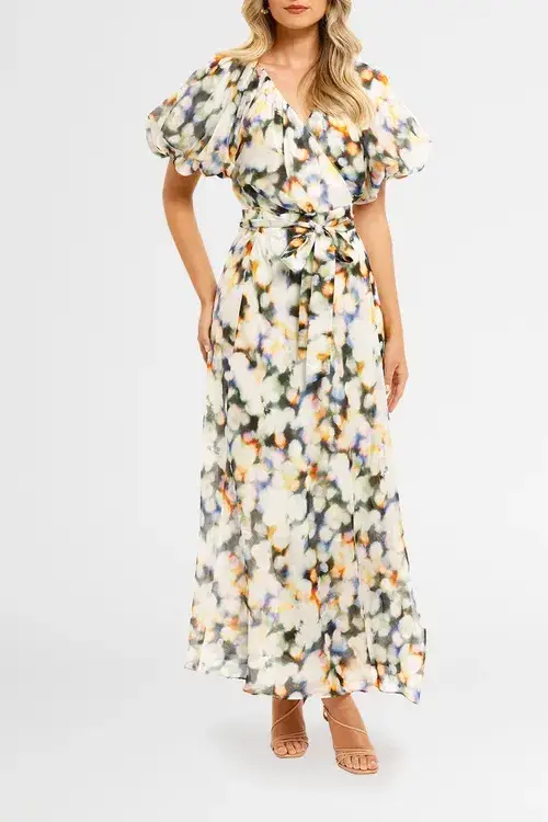 Ginger & Smart Lumiere Wrap Dress Lumiere Multi Print Size AU 16 - Image 1