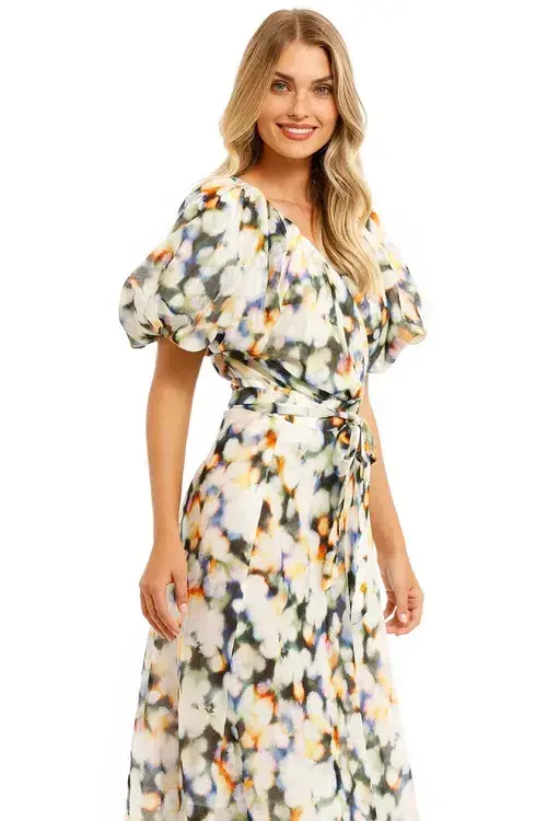 Ginger & Smart Lumiere Wrap Dress Lumiere Multi Print Size AU 16 - Image 3