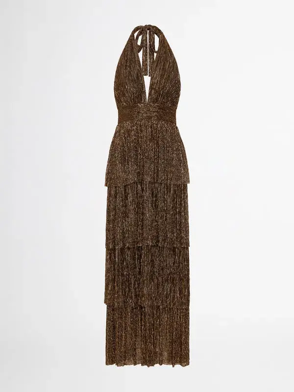 Sheike Galaxy Dress Metallic Gold Size 6 for rent on The Volte - main image